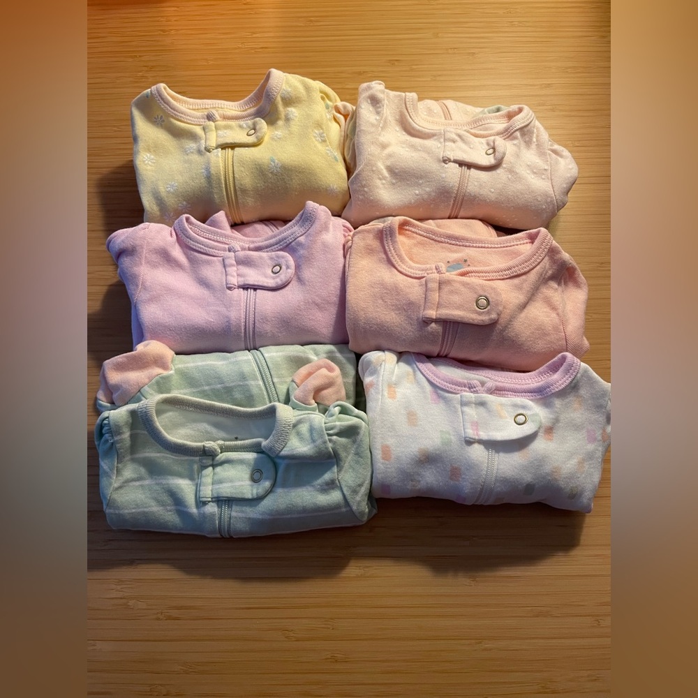 Set of Pastel Cloud Island Newborn Onesies
